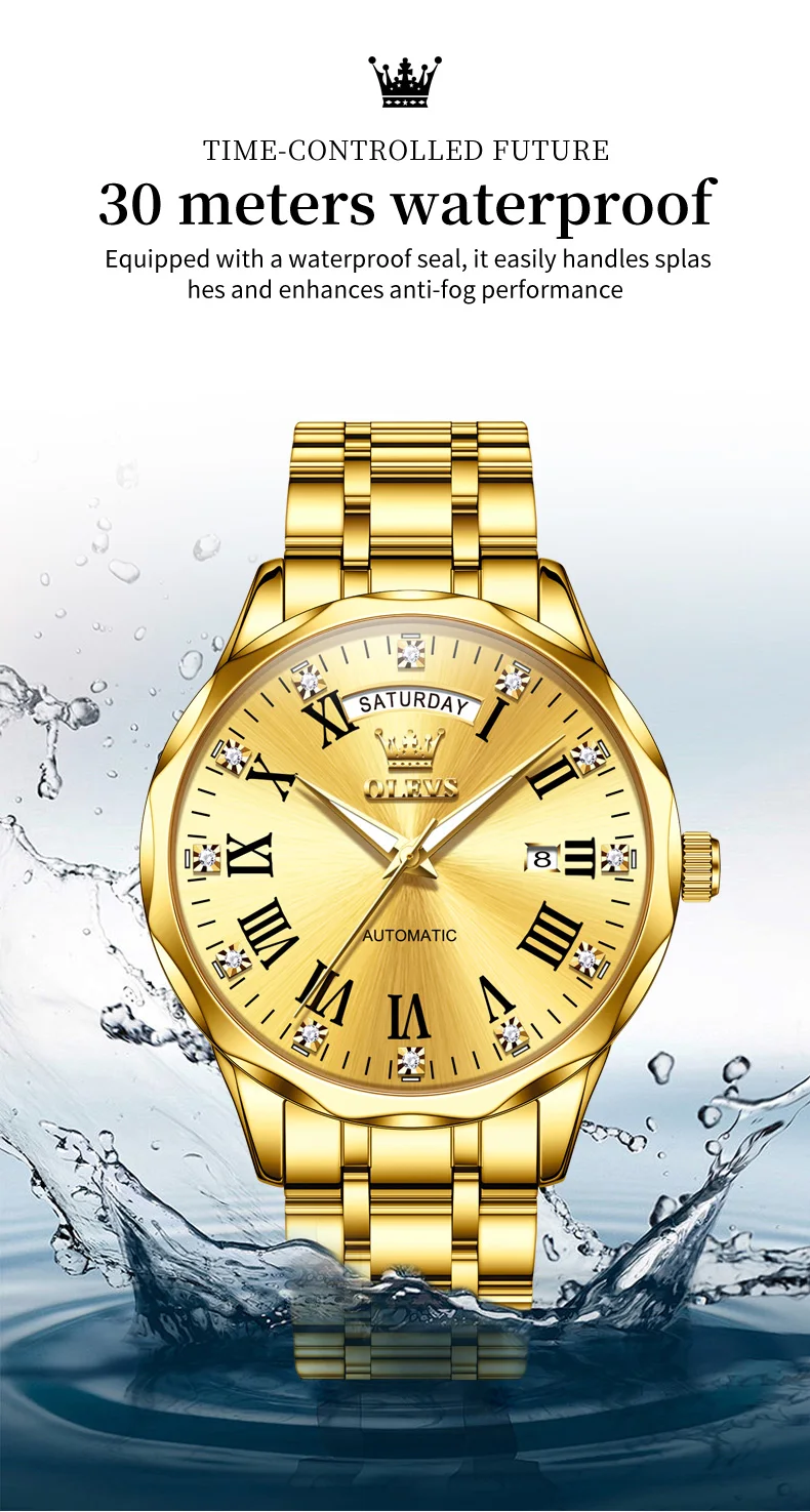 OLEVS 6780 Waterproof Luminous Luxury Men's Watches Automatic Mechanical Watch Waterproof Luminous Automatic Mechanical Watch 9