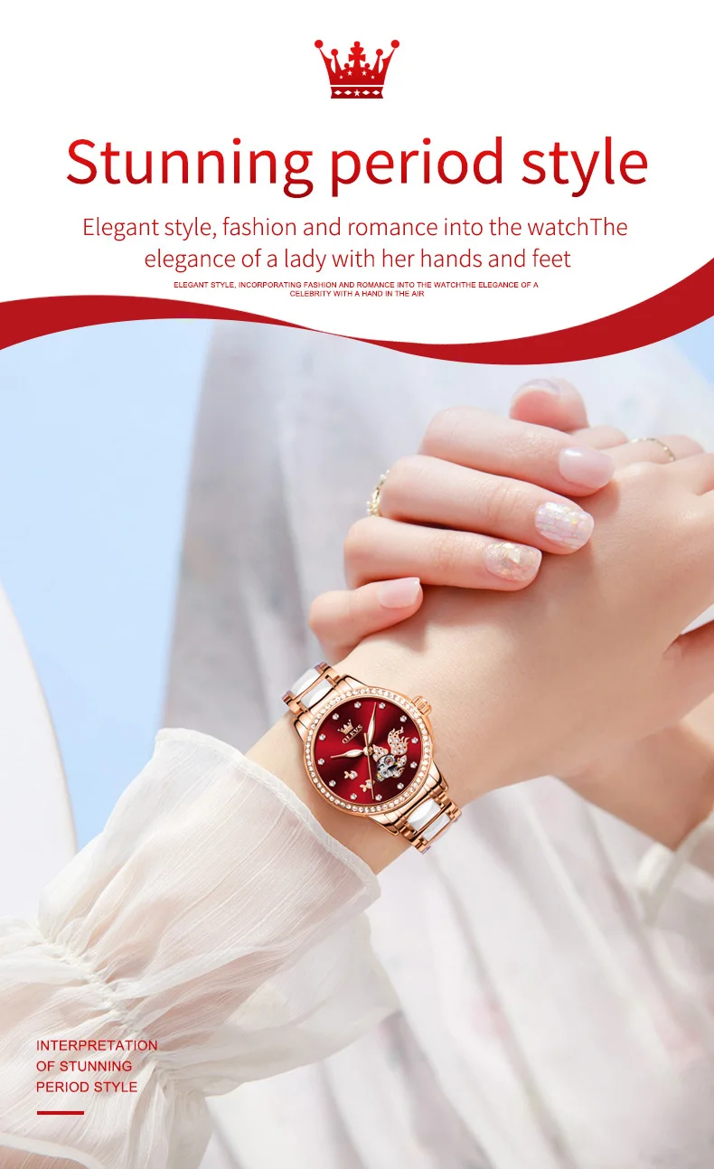 OLEVS 7001 Good Quality Luxury Wrist Watch Women Stainless Steel Waterproof Automatic Mechanical Woman Watches 4