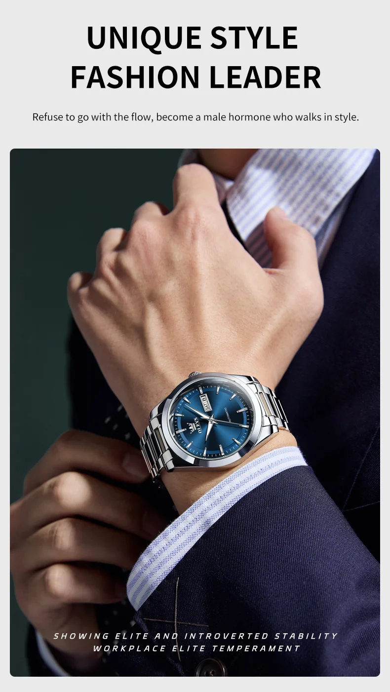 OLEVS 7090 Luxury Calendar Luminous Fashion Classic Waterproof Automatic Mechanical Watch for Man 3