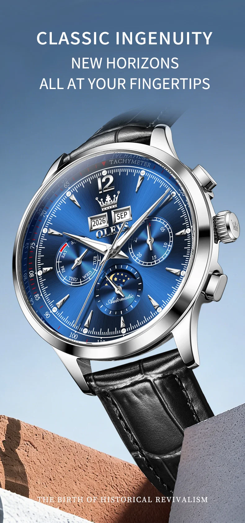 OLEVS 7128 Design Fashion Luxury Brands Waterproof Automatic Sports High Quality Man Mechanical Watch 1