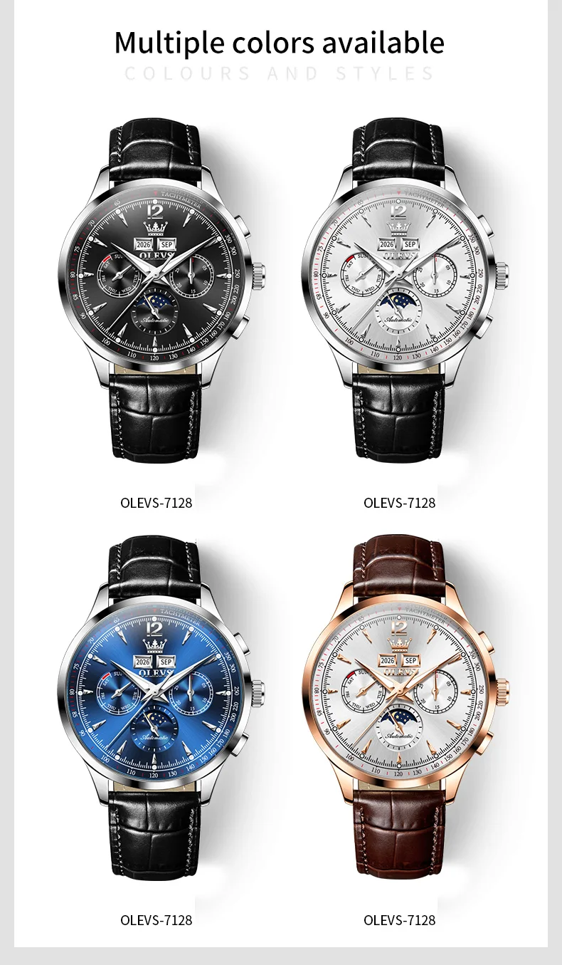OLEVS 7128 Design Fashion Luxury Brands Waterproof Automatic Sports High Quality Man Mechanical Watch 13