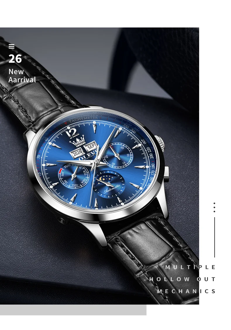 OLEVS 7128 Design Fashion Luxury Brands Waterproof Automatic Sports High Quality Man Mechanical Watch 4
