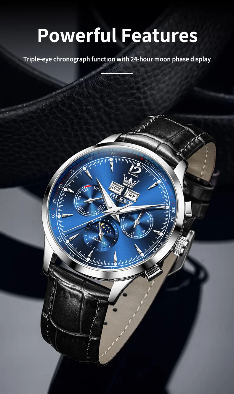 OLEVS 7128 Design Fashion Luxury Brands Waterproof Automatic Sports High Quality Man Mechanical Watch 6