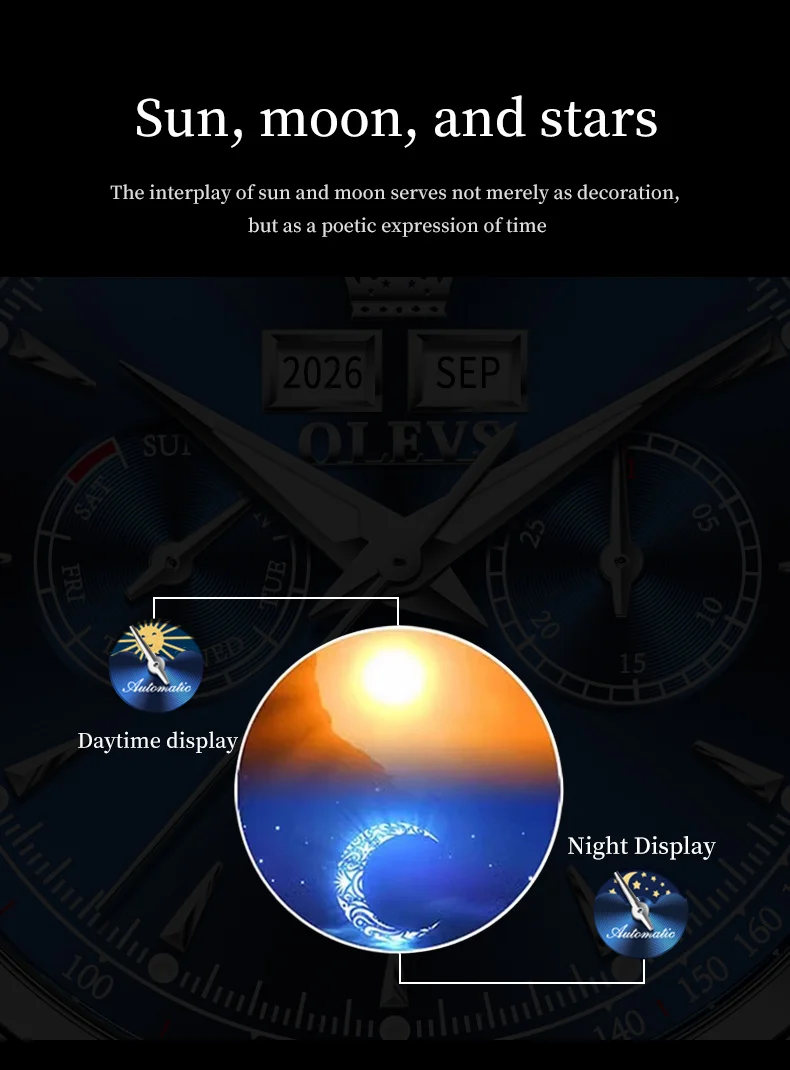 OLEVS 7128 Design Fashion Luxury Brands Waterproof Automatic Sports High Quality Man Mechanical Watch 8