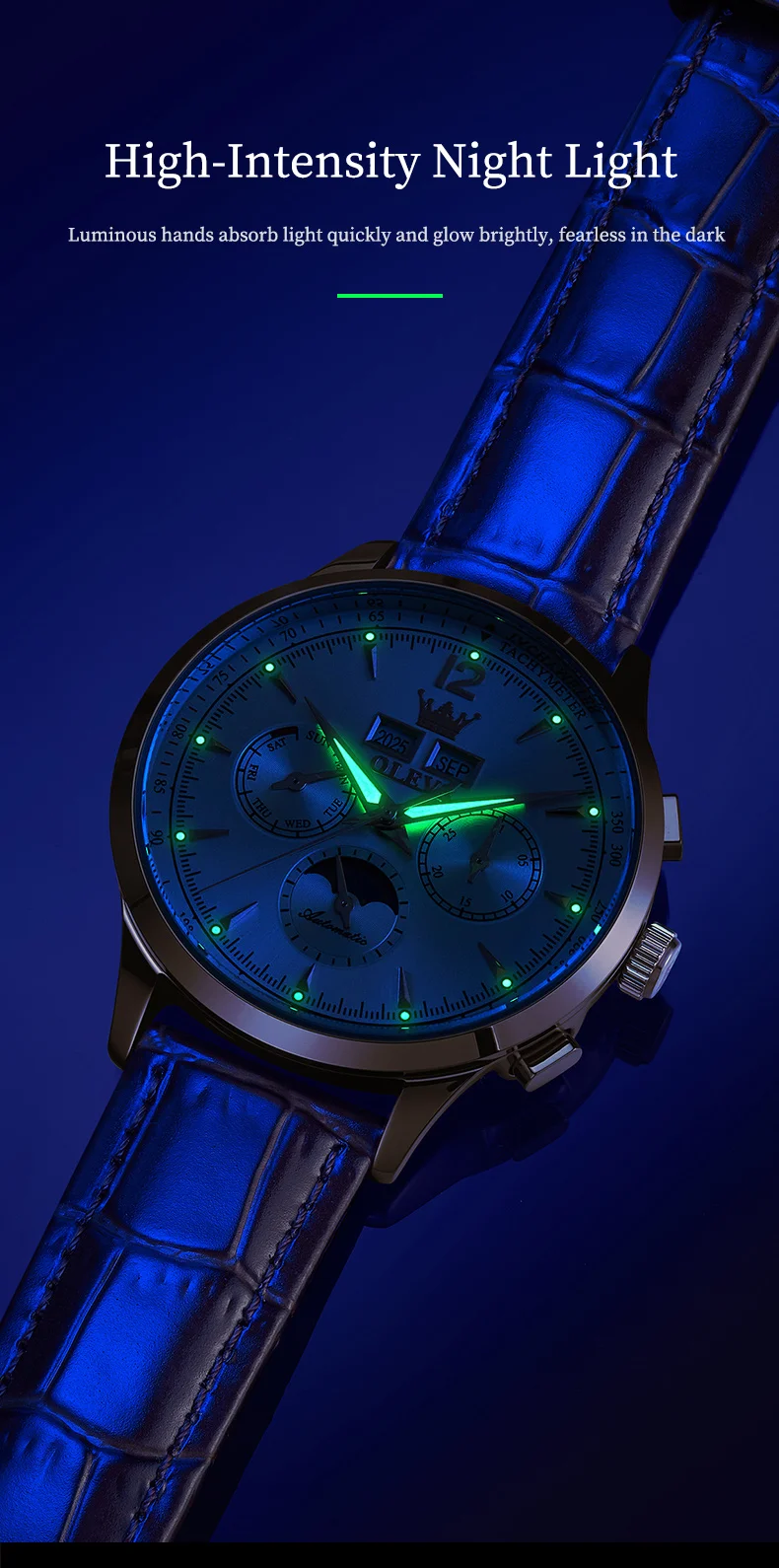 OLEVS 7128 Design Fashion Luxury Brands Waterproof Automatic Sports High Quality Man Mechanical Watch 9