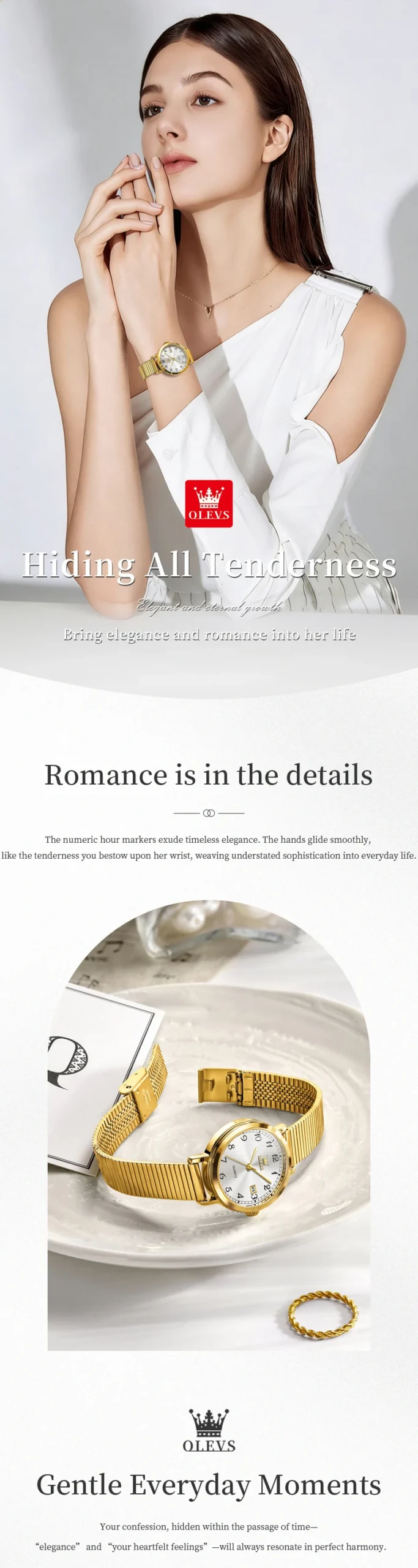 OLEVS 7130 Luxury Waterproof Luminous Design Fashion Calendar Sports Watch Stainless Steel Lady Woman Watch 1