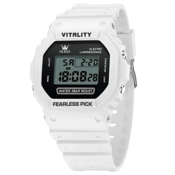 OLEVS 1122 Fashion Sports Youth Student Chronograph Multi-functional Watch Rubber Strap Man Digital Watch