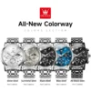 OLEVS 2718 Luxury Bands Sports Designer Moon Phase Watch Stainless Steel Waterproof Calendar Quartz Watch