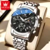 OLEVS 2718 Luxury Bands Sports Designer Moon Phase Watch Stainless Steel Waterproof Calendar Quartz Watch
