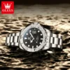 OLEVS 2720 Luxury Brand Fashion Sports Diving Calendar Classic Stainless Steel Waterproof Luminous Quartz Watch