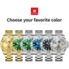 OLEVS 2720 Luxury Brand Fashion Sports Diving Calendar Classic Stainless Steel Waterproof Luminous Quartz Watch