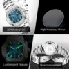 OLEVS 3739 Multifunctional Stainless Steel Moon Lunar Phase Luxury Calendar Waterproof Quartz Watch for Man