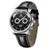 OLEVS 3753 Fashion Sports Students Multi Functional Chronograph Genuine Panda Leather Calendar Man Quartz Watch
