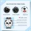 OLEVS 3753 Fashion Sports Students Multi Functional Chronograph Genuine Panda Leather Calendar Man Quartz Watch