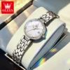 OLEVS 5689 Luxury Bands Sports Designer Waterproof Fashion Stainless Elegant Steel Calendar Quartz Watch for Woman