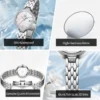 OLEVS 5689 Luxury Bands Sports Designer Waterproof Fashion Stainless Elegant Steel Calendar Quartz Watch for Woman