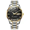 OLEVS 6603 Waterproof Luxury Watch Stainless Steel Classic Relojes Gold Watch for Man Mechanical Wrist Watch Black