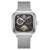 OLEVS 6782 Luxury Designer Brand Hollow Skeleton Watches Moon Phase Watch Automatic Mechanical Watch for Man SILVER BLACK