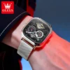 OLEVS 6782 Luxury Designer Brand Hollow Skeleton Watches Moon Phase Watch Automatic Mechanical Watch for Man