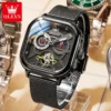 OLEVS 6782 Luxury Designer Brand Hollow Skeleton Watches Moon Phase Watch Automatic Mechanical Watch for Man