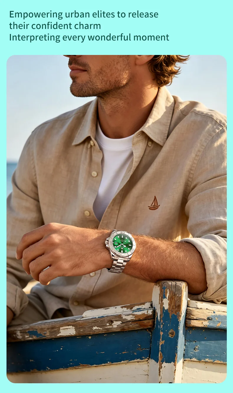 OLEVS 2720 Luxury Brand Fashion Sports Diving Calendar Classic Stainless Steel Waterproof Luminous Quartz Watch 12