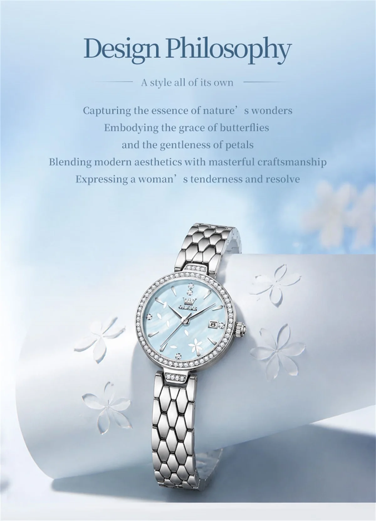 OLEVS 5689 Luxury Bands Sports Designer Waterproof Fashion Stainless Elegant Steel Calendar Quartz Watch for Woman 2