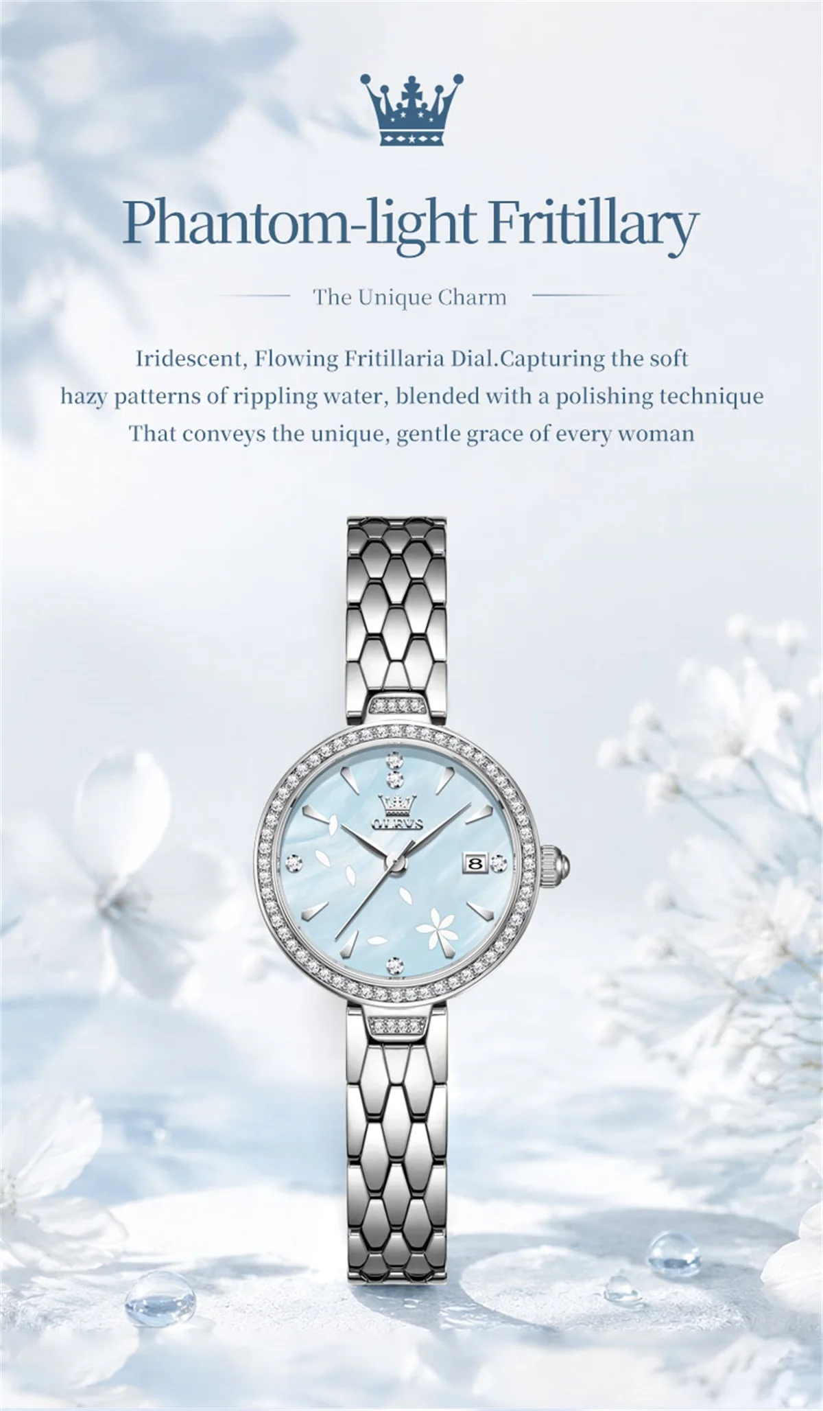 OLEVS 5689 Luxury Bands Sports Designer Waterproof Fashion Stainless Elegant Steel Calendar Quartz Watch for Woman 4
