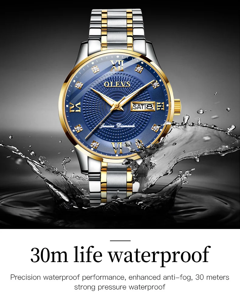 OLEVS 6603 Waterproof Luxury Watch Stainless Steel Classic Relojes Gold Watch for Man Mechanical Wrist Watch 13
