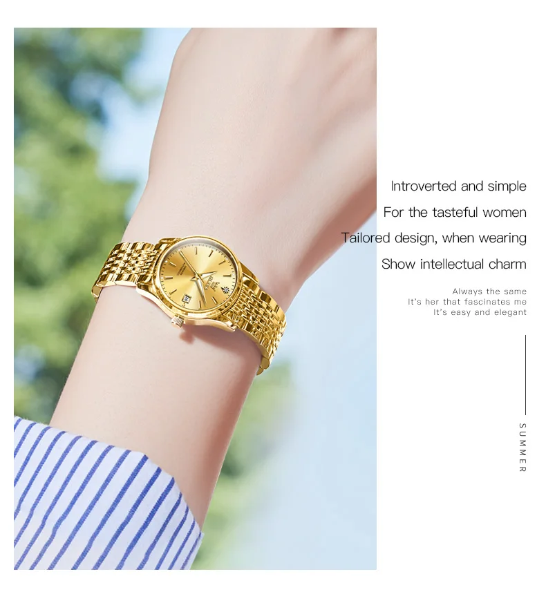OLEVS 6635 Luxury Stainless Steel Classic Fashion Luxury Calendar Mechanical Watch for Women's Automatic Watch 5