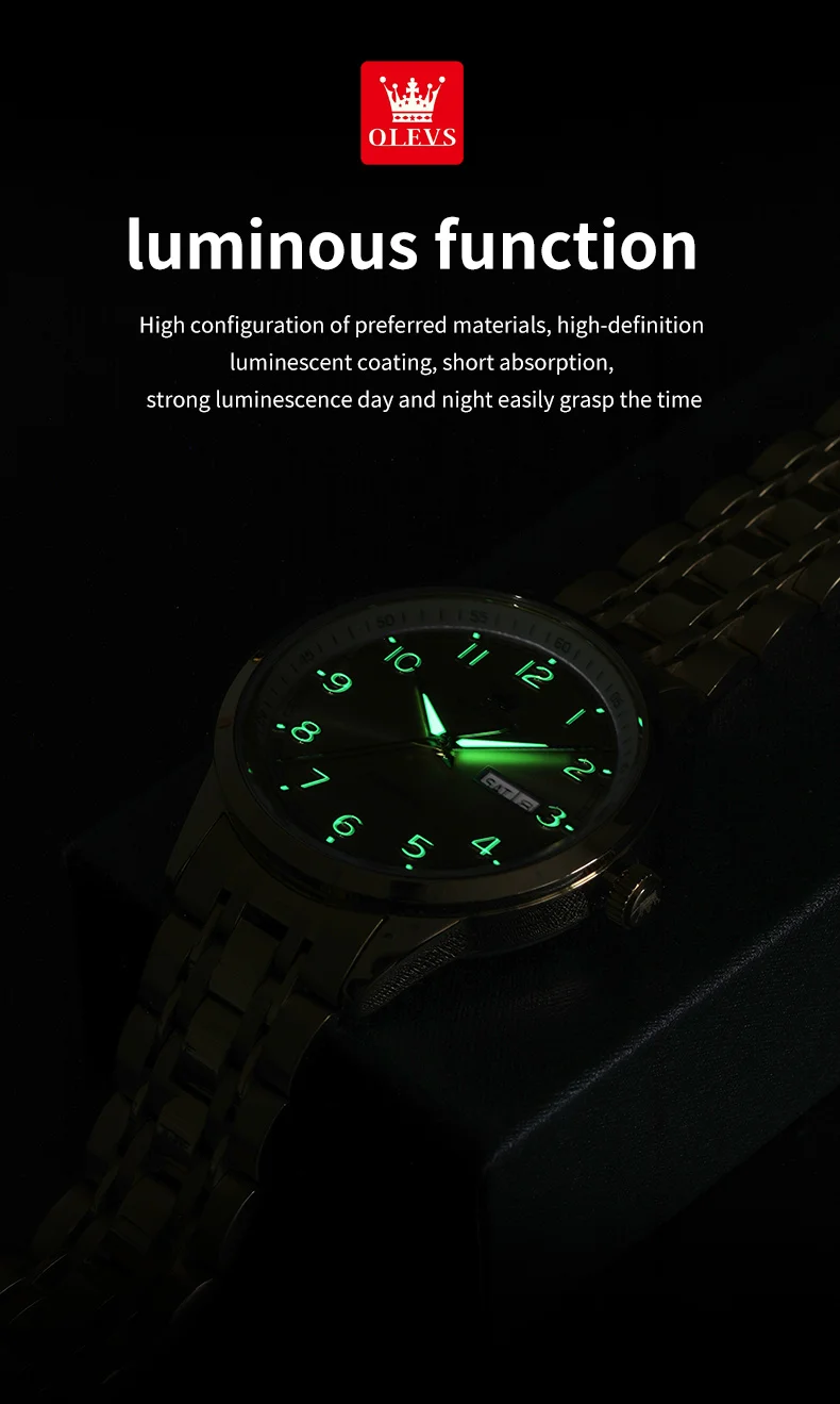 Olevs 7077 Watches Man Watch Men Luxury Brand Classic Numbers Digital Dial Automatic Mechanical Man Watch 8